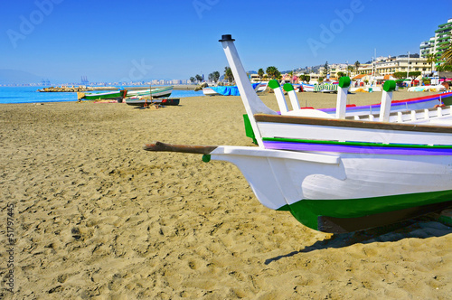 Obraz na plátně Pedregalejo Beach in Malaga, Spain