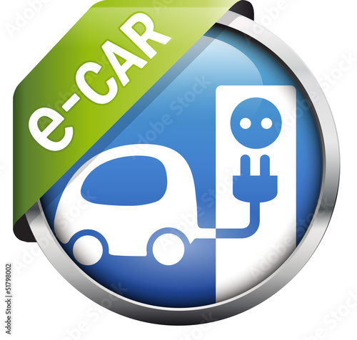 Button e-car Tankstelle blau