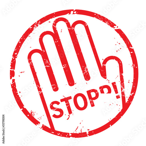 Stempel Stopp mit Hand rund