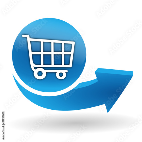 mon panier sur bouton web bleu