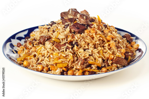 Φωτογραφία Uzbek national dish pilaf on plate