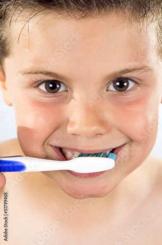 Child washing his teeth 2
