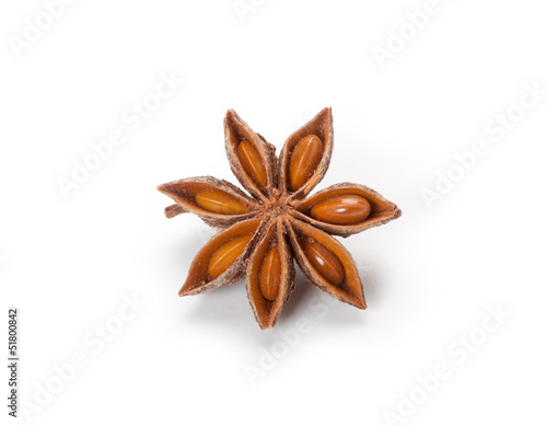 star anise, isolated on white background