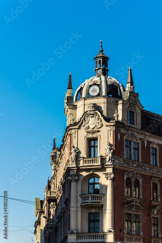 Tenement built in neo-baroque architectural style in Katowice