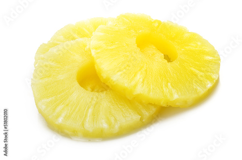 slice of pineapple  on the white background