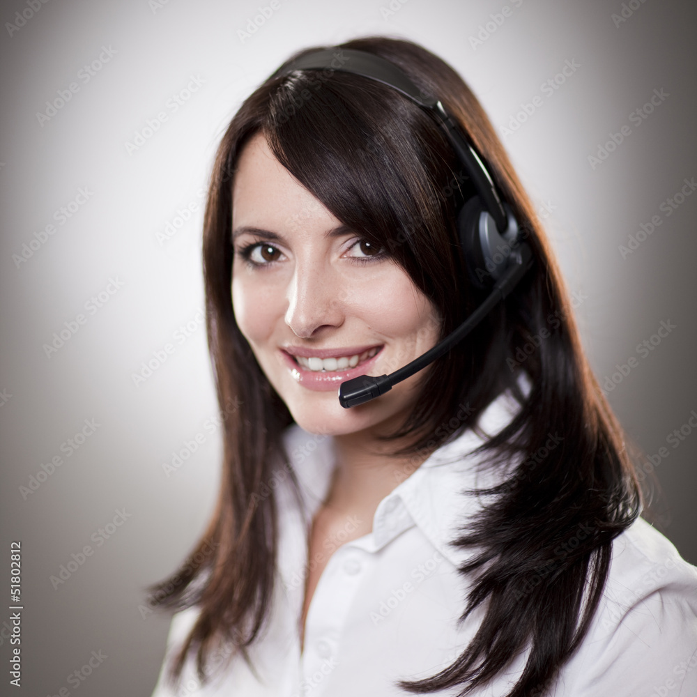 Friendly beautiful call centre operator Friendly beautiful call centre operator