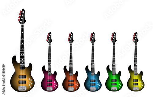 Beautiful Heavy Metal Electric Guitar on White Background