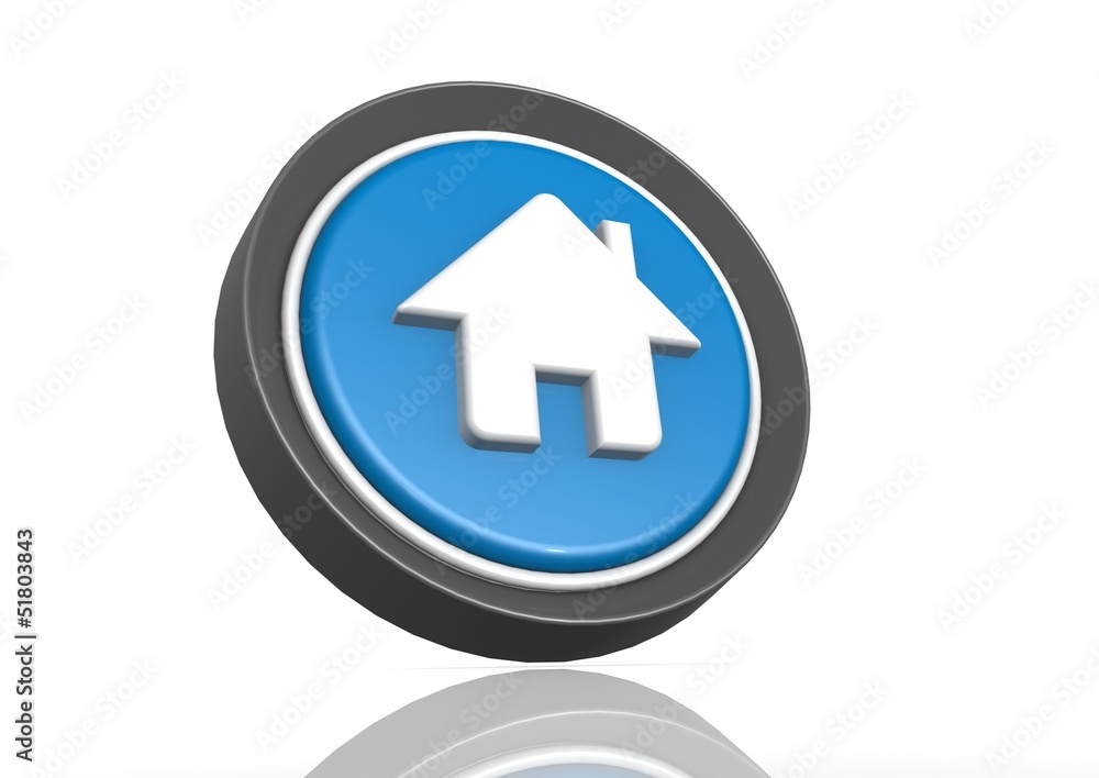 Fototapeta premium House round icon in blue