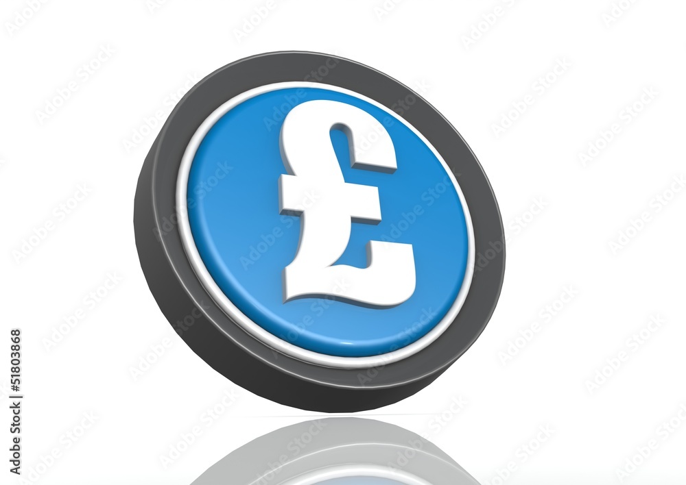 Obraz premium Pound round icon in blue