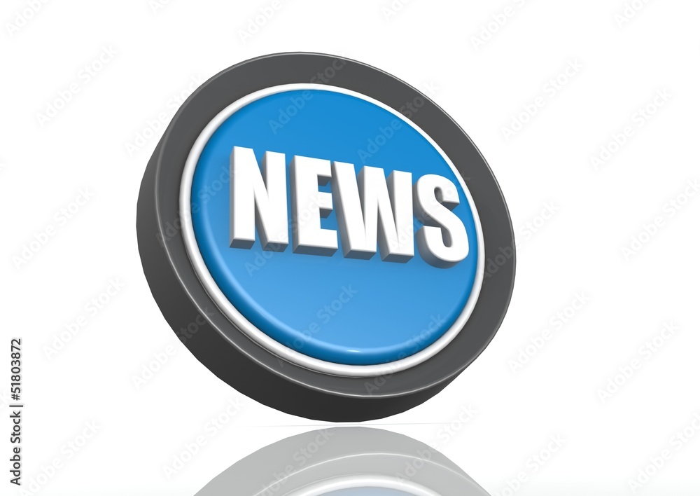 News round icon in blue News round icon in blue