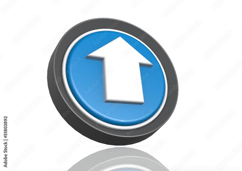 Upload round icon in blue