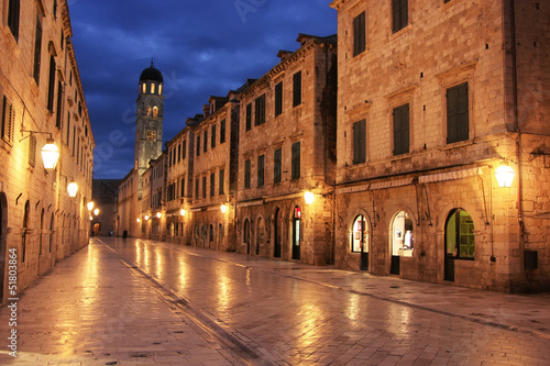 Fototapeta Naklejka Na Ścianę i Meble -  Old town at night, Dubrovnik, Croatia