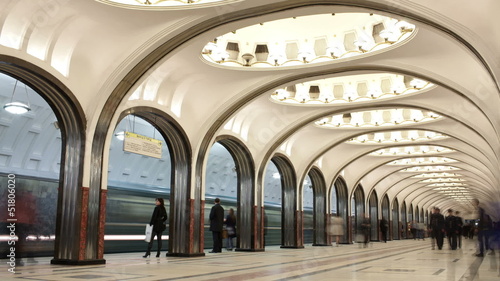 Metro station. Time lapse.