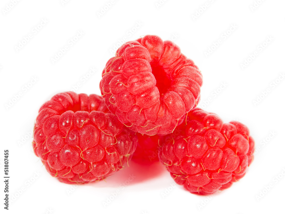 Fresh raspberries isolated on white background Fresh raspberries isolated on white background