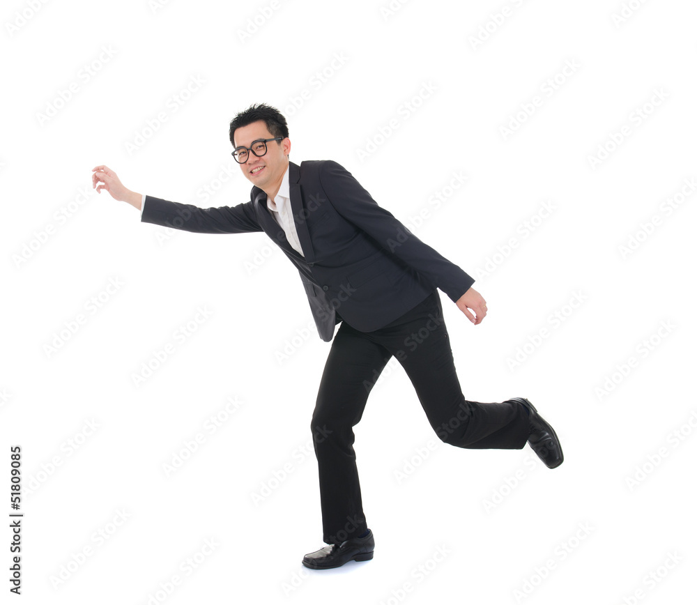 chinese asian business success male jumping in joy with isolated chinese asian business success male jumping in joy with isolated