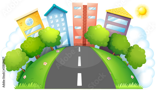 Four different kinds of buildings