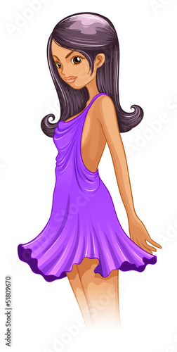 A girl in a lavender dress