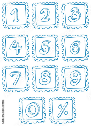 Numbers inside the squares