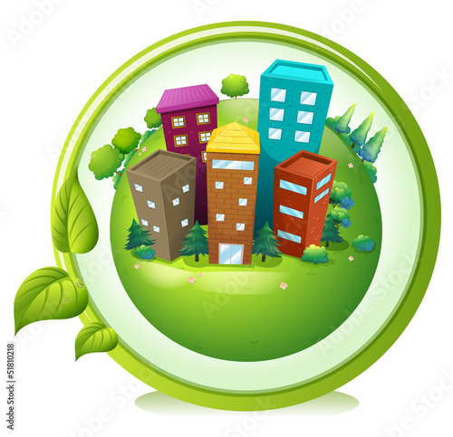 An aerial view of the tall buildings of the planet earth