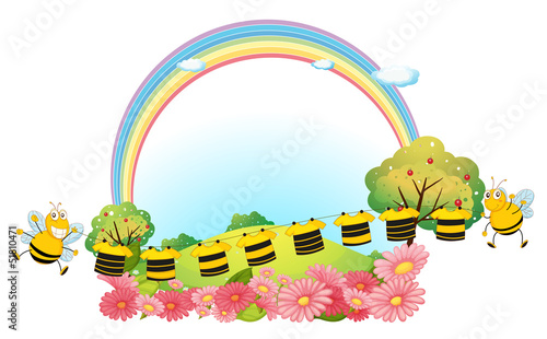 Hanging clothes with bees