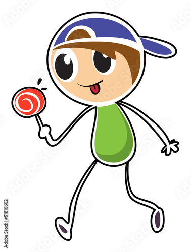 A little boy with lollipop