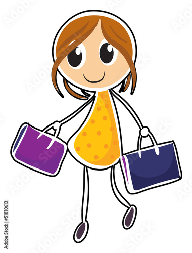 A girl with two bags