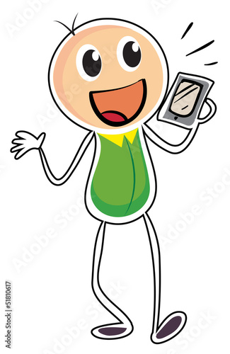 A boy holding a radio