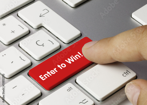 Enter to win! keyboard key