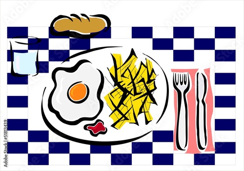 huevo frito con patatas