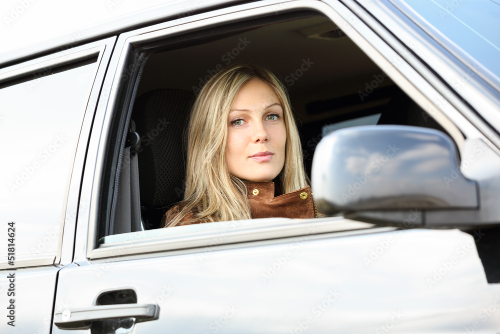 girl sitting in the auto girl sitting in the auto
