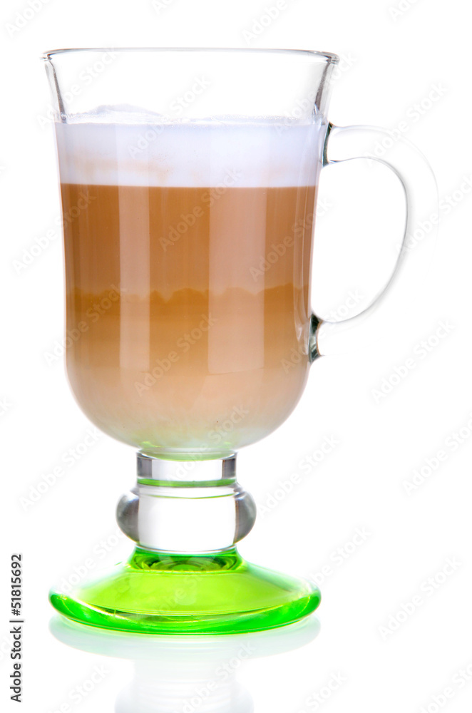 Layered coffee isolated on white Layered coffee isolated on white