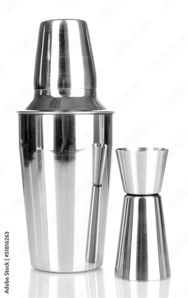 Cocktail shaker isolated on white. Cocktail shaker isolated on white.