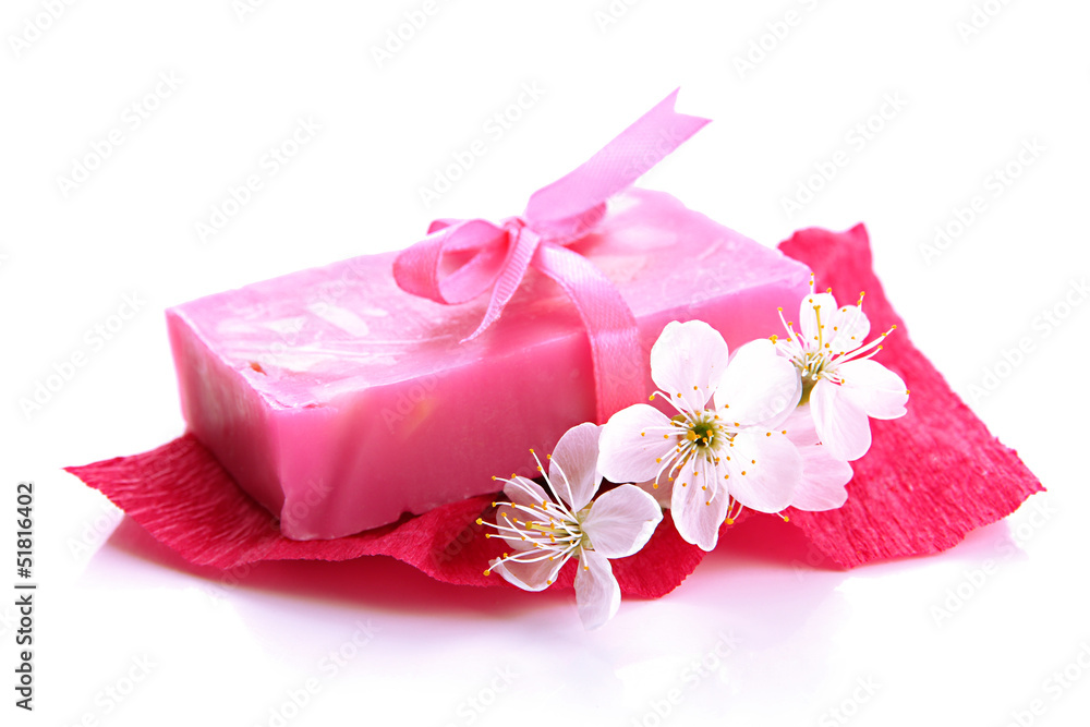 Natural handmade soap, isolated on white Natural handmade soap, isolated on white