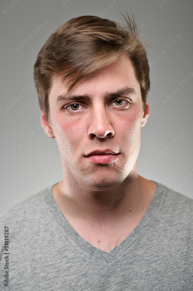 Obraz premium Caucasian Man Blank Expression Portrtait