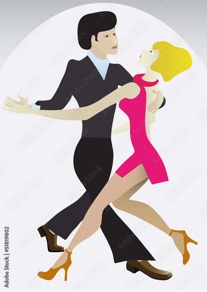 Naklejka premium Dancing man and woman.