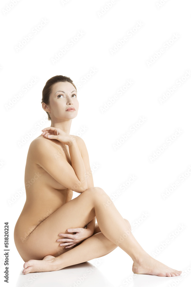 Obraz premium Sexy fit naked woman with healthy clean skin
