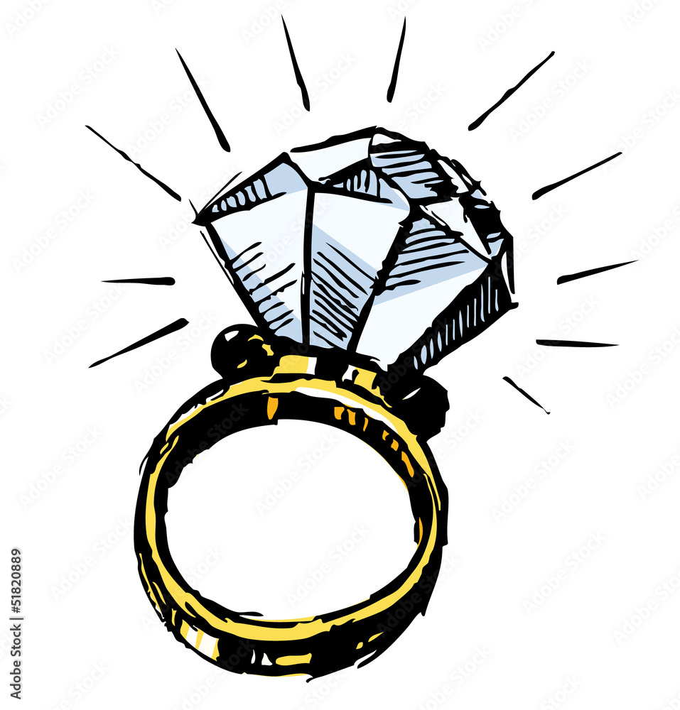 Ring with a big sparling diamond Ring with a big sparling diamond