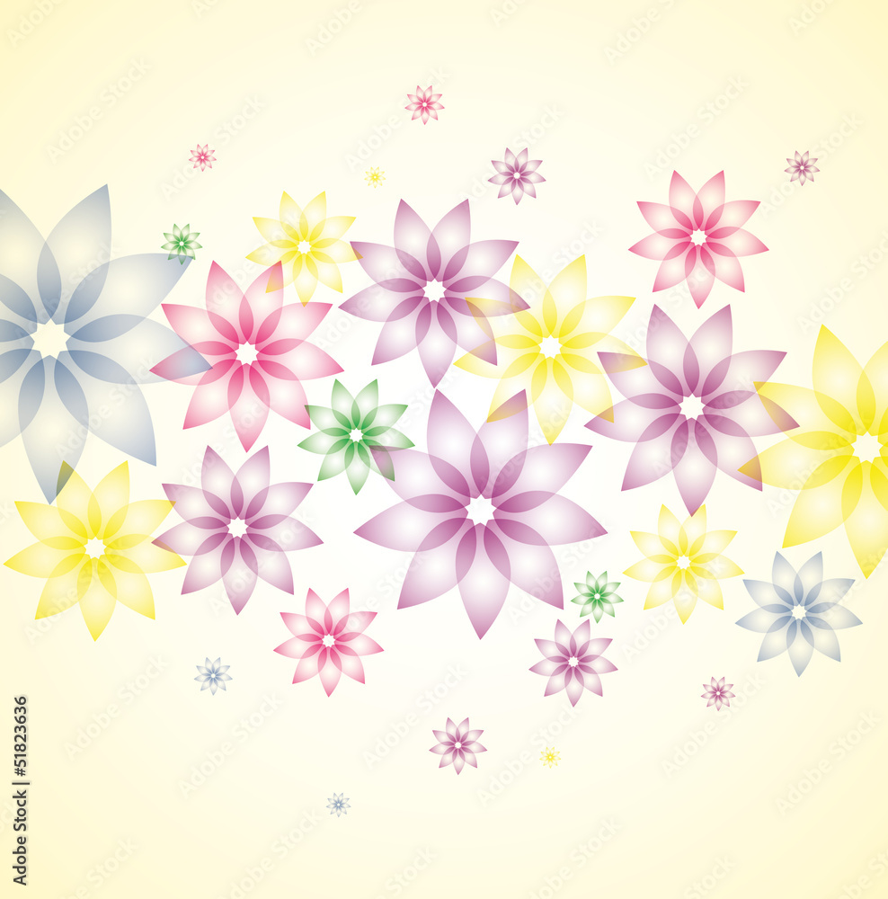 Background with bright colorful flowers