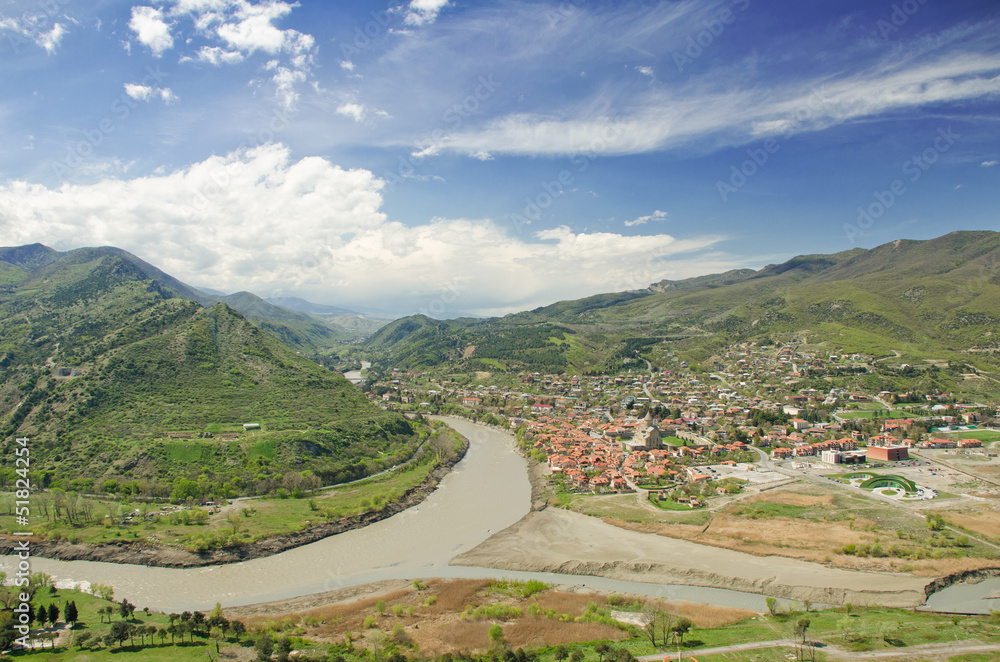 Fototapeta premium Mtkvari and Aragvi, river, georgia