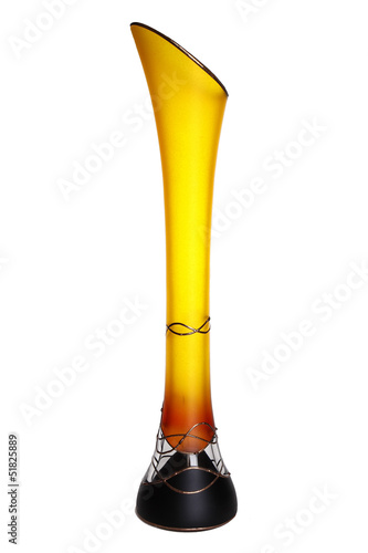 vase of color glass, isolated on a white background