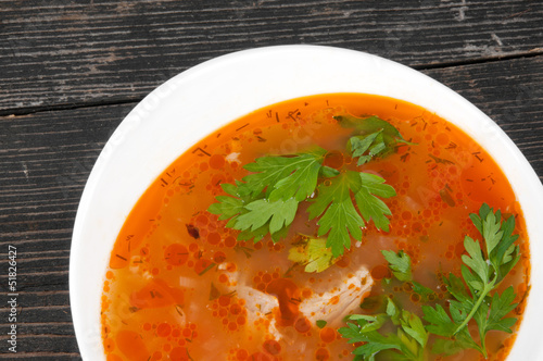 bowl of hot tomato soup