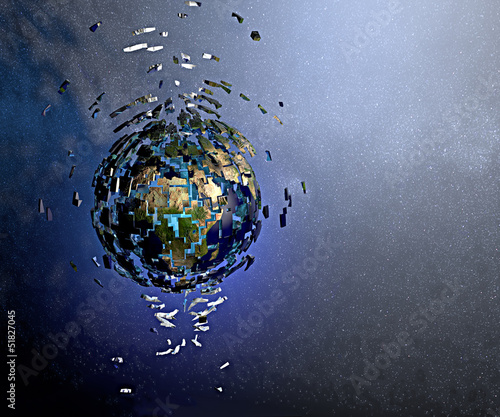 фотографія Mondo terra globo esplosione meteorite asteroide