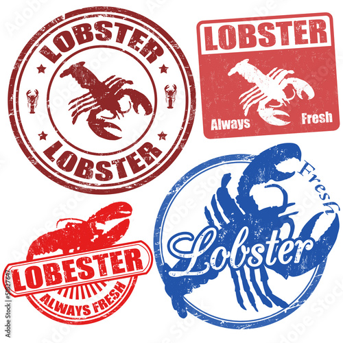 Set of lobster stamps
