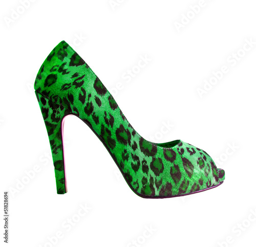 leopard heel shoe