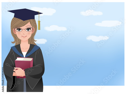 卒業 学生 graduating student holding disloma