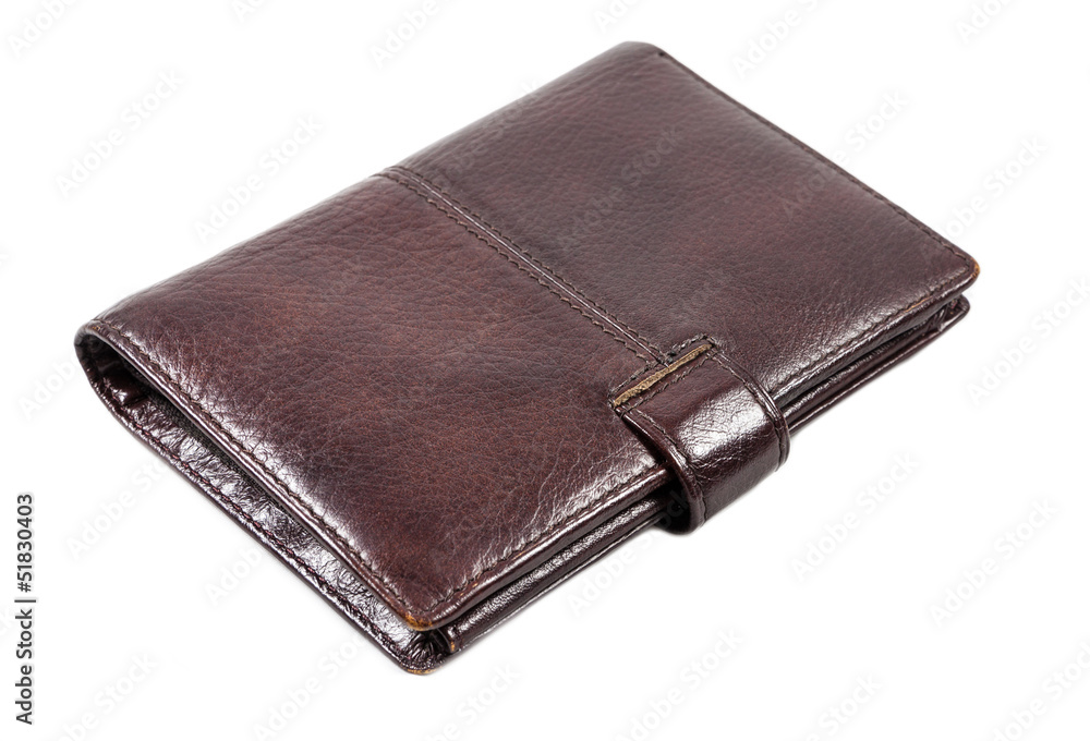 Leather wallet on a white background. Leather wallet on a white background.