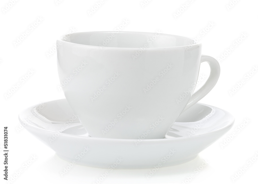 empty ceramic cup on white empty ceramic cup on white