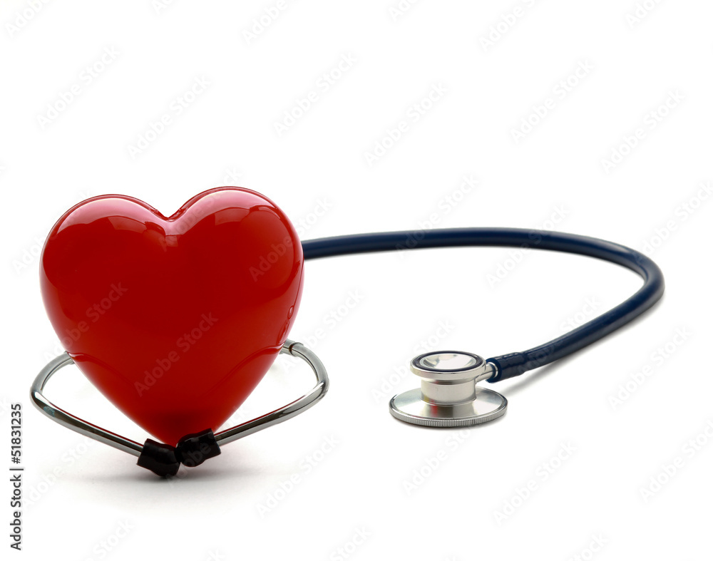 A heart with a stethoscope A heart with a stethoscope