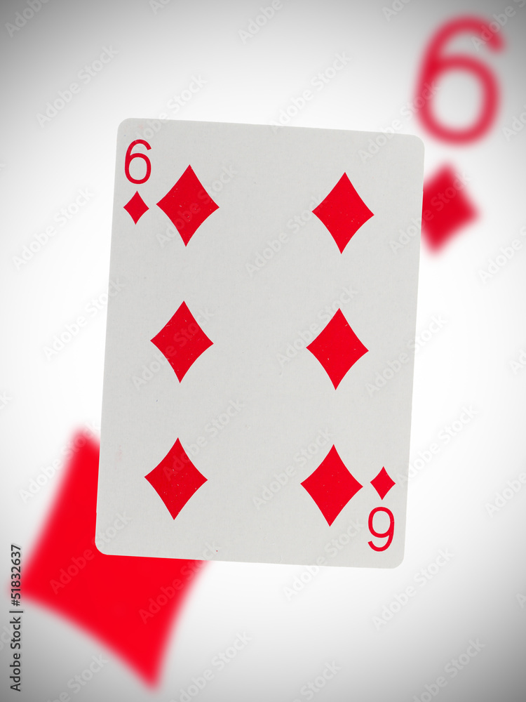 Obraz premium Playing card, six