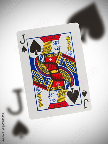 Playing card, jack of spades